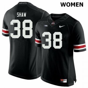 NCAA Ohio State Buckeyes Women's #38 Bryson Shaw Black Nike Football College Jersey ANG7545MK